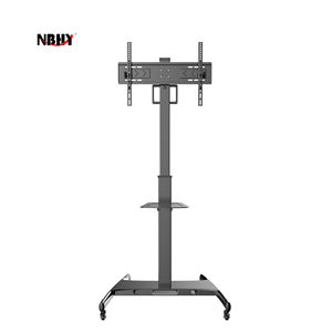 ขาตั้งทีวีหมุนได้พร้อมล้อสีดำปรับเก็บได้สำหรับ32-70นิ้ว - Product Image 3