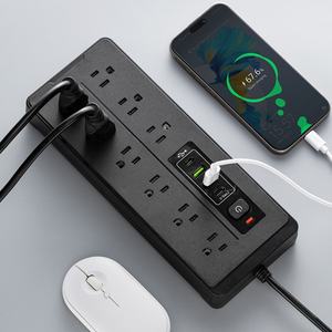 Prise multiple multifonctionnelle avec cordon <span class=keywords><strong>de</strong></span> 2 mètres, 9 prises électriques, 2 ports USB-A, 2 ports USB Type-C, spécifications américaines - Product Image 5