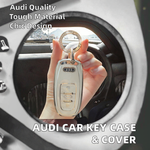 Custodia in Metallo per Chiavi Auto <span class=keywords><strong>Audi</strong></span> A6/A4L/A5/A6L/A7/A8/Q5/Q7/Nuova A3/Q2L con Copertura e Fibbia - Product Image 2