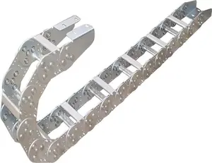 Welded structure steel cable drag chain bridge type steel cable carrier enclosed steel cable track chain