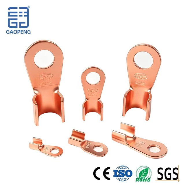 GaoPeng Factory Supply OT Copper Cable Lug Crimp Terminal Electrical Wire Connector Ring Terminal for Cable Connection