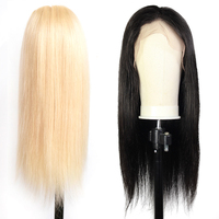 Perruque frontale en dentelle suisse complète HD fine transparente blonde 13x6 en cheveux humains vierges de qualité supérieure, pré-épilée, vente en gros à prix réduit