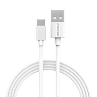 Cable de Datos USB a Tipo-C ESEEKGO G-02AW 3A de Carga Rápida, 1M 3.3FT, Cable de Cobre Blanco Anti-rotura USB-A a USB-C para Teléfono y Portátil