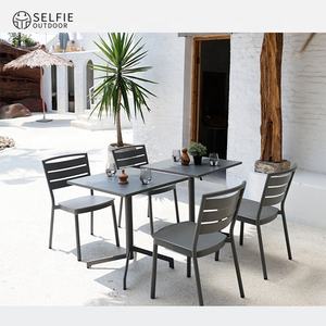 Patio extérieur en aluminium de conception moderne légère dinant des ensembles Table basse pliable Table d'entrée temps d'hôpital d'école - Product Image 1