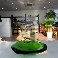 Moderne luxe K9 kristallen opbergbak centerpiece schaal met geometrisch design, meerdere kleuren optioneel