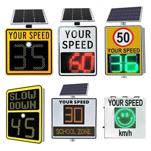 Señal de radar solar de alta intensidad con pantalla de velocidad, impermeable IP65, con LED y retroalimentación para control de tráfico en carreteras - Product Image 1