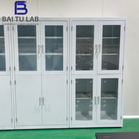 Gabinete de Almacenamiento de Reactivos de Laboratorio de Acero de Doble Puerta Personalizado con Vidrio Templado y Cerradura para Laboratorios Farmacéuticos de I+D y Control de Calidad