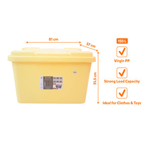 150L PP Plastic <b>Storage</b> Box Lid Large Capacity Stackable Dustproof Waterproof Eco Friendly Modern Design Multifunction <b>Storage</b> - Product Image 1
