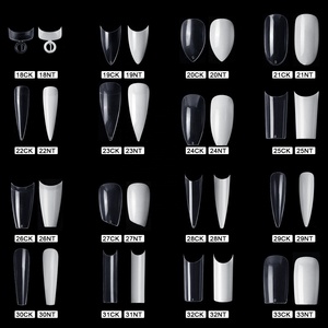 Kit de faux ongles en sachet, 500 pièces, demi-ongle français acrylique ABS pour manucure doigts orteils ensemble C pointu 10 tailles - Product Image 2