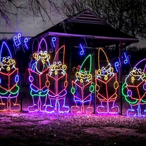 Décoration lumineuse LED de Noël en forme de personnage de dessin animé 2D pour extérieur, jardin, parc, exposition de vacances - Product Image 1