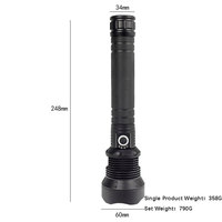 Potente Linterna Táctica LED Recargable USB de 10W y 1000 Lúmenes con 5 Modos, Impermeable, para Camping y Actividades al Aire Libre