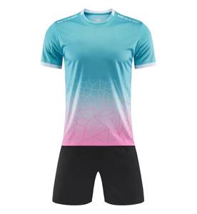 Camisetas de fútbol de manga corta para hombre, directo de fábrica, 100% poliéster, cuello redondo ligero de secado rápido para entrenamiento de verano - Product Image 4