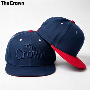 Custom Logo 6 Panel Two Tone <b>Flat</b> Brim Cap Wholesale Bulk 3D Puff Embroidery <b>Hat</b> Manufacturer - Product Image 3
