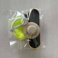 Ensemble de 3 pièces pour petits animaux multi-espèces, mini skateboard, sac à dos, chapeau pour perroquet, hamster, lézard, tortue, utilisation pour cosplay