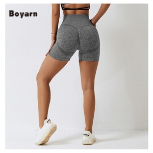 Boyarn Ropa Deportiva Mujer Pantalones Cortos Deportivos de Alta Calidad con Logotipo Personalizado, Pantalones Cortos de Ciclismo para Mujer, de Nailon, para Correr, Sin Costuras, de Secado Rápido - Product Image 5