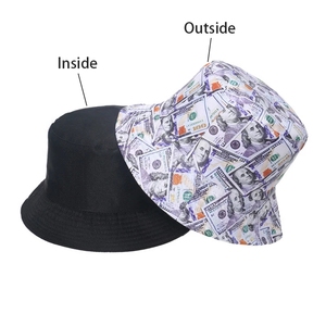 Mũ Mùa Hè Người Đàn Ông Phụ Nữ Unisex Đôi Bên Có Thể Đảo Ngược Bob Chapeau Femme USD Tiền Panama Ngư Dân Mũ Đồng Đô La In Xô Hat - Product Image 2