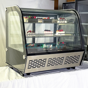 Настольная витрина-холодильник для тортов с изогнутой стеклянной дверцей для демонстрации кондитерских изделий и шоколада в кафе и патисserie - Product Image 5