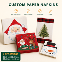 Weihnachtlich Bedruckte Servietten Großhandel Maßgefertigte Papierservietten Einweg-Servietten für Festliche Tischdekoration