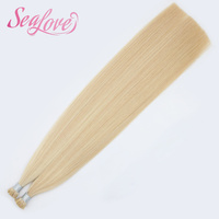 Extensions de cheveux I-Tip de qualité supérieure, cheveux humains lisses et soyeux, extensions de cheveux pré-collées à la kératine en vrac