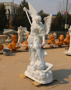 Statue de grande taille en marbre blanc de St <span class=keywords><strong>Michael</strong></span> religieux catholique - Product Image 2