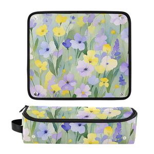 Bolsa de Cosméticos con Diseño Floral en Acuarela, Bolsa de Aseo con Cierre, Estuche de Maquillaje Portátil de Viaje con Asa - Product Image 2