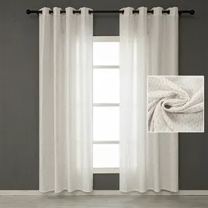 Custom New Striped Woven Knitted Sheer Drapes 100% Polyester Tulle Curtains Window Decor