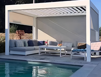 Auvent rétractable en alliage d'aluminium pour jardin, espace de loisirs extérieur, véranda, protection contre la pluie, avec télécommande, résistant au vent