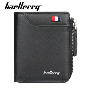 กระเป๋าสตางค์แบบสั้นสำหรับผู้ชายแบรนด์ Baellerry สีดำกาแฟ ช่องใส่บัตรหลายช่อง กระเป๋าสตางค์แบบซิปแนวตั้ง ใช้ได้ทุกวัน - Product Image 5