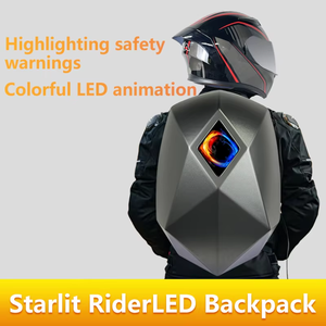 Casco Integral de Fibra de Carbono con Pantalla LED Bluetooth para Motocicleta, con Luz LED, para Ciclismo, Deportes, Motociclismo, con Mochila - Product Image 4