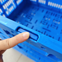 Panier de rangement pliable en plastique, bac pliable empilable avec trous de drainage pour les produits frais des supermarchés