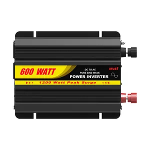 מהפך מתח Dl 12v ל-AC 110V 120V 600 וואט 600W מהפך מתח גלי סינוס טהור