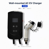 Stations de recharge rapides murales pour véhicules électriques 7 kW avec certification TUV CE, 32 A, monophasées, pour voitures électriques