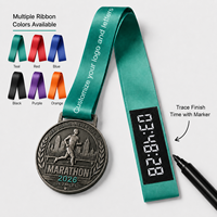 Médailles de Marathon Personnalisées avec Ruban de Temps de Course, Récompenses pour Courses de Course à Pied 5K 10K, Médailles de Finisseur en Métal avec Logo, Fabricant, Vente en Gros, Lots en Vrac