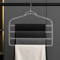 Cintres à pantalons en velours antidérapants à 4 niveaux, imprimé zèbre, multi-couches, floqués, pour jeans, foulards, rangement de garde-robe, usage hôtelier, robustes