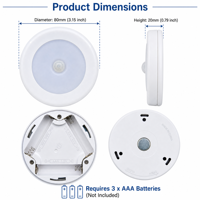 Veilleuse LED blanc chaud avec détecteur de mouvement, commande tactile, fonctionne sur piles, rechargeable par USB, en ABS, design moderne pour chambre et maison