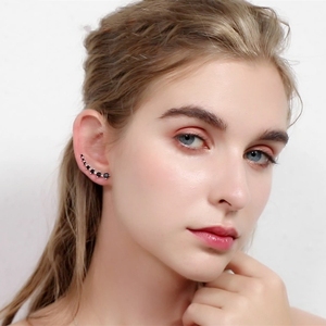 FCJ orecchini lunghi rotondi Super lucidi in zircone nero accessori moda - Product Image 1