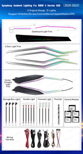 Illuminazione Ambientale LED a 64 Colori per Interni Auto <span class=keywords><strong>BMW</strong></span> Serie 3 G20 <span class=keywords><strong>G21</strong></span> 2020-2024, Accessori per Upgrade Atmosfera - Product Image 5