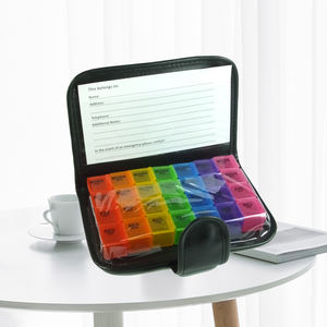 Piluliers de pilules portables 7 jours, étui à pilules en cuir, pour les voyages, hebdomadaire, 4 fois par jour, distributeur de pilules avec 28 compartiments - Product Image 3