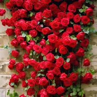 Mur de fleurs artificielles fait main pour la décoration de la cour, du balcon et des mariages des maisons d'hôtes