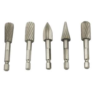 Precio Especial: Juego de 5 Fresas Rotatorias de Acero de Alta Velocidad para Trabajar la Madera, Cortador de Tallado, Cabezal de Pulido Rotatorio, Brocas - Product Image 3