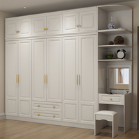 Meubles de chambre à coucher design personnalisé armoire de rangement blanche classique de luxe armoire de placard armoires en bois de style européen