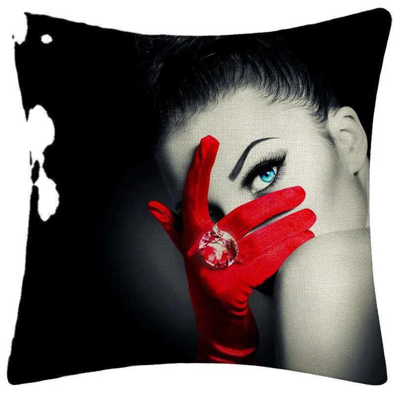 Hitam dan Merah Sarung Bantal Fashion Angka Bantal Cover Dekorasi Rumah Desainer Sarung Bantal
