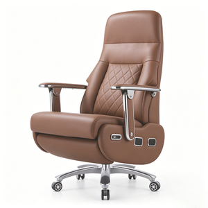 Silla de Oficina Ejecutiva Ergonómica de Cuero Genuino con Masaje Eléctrico |   Sillón Reclinable con Calefacción y Ventilación, Diseño de Lujo Ligero y Giratorio - Product Image 2