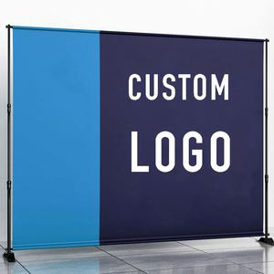 8X10 and 8X8 Ft Heavy Duty Adjustable Backdrop Banner Stand Professional Step <b>Repeat</b> Photography Background Custom Color - Product Image 1