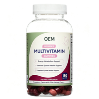 Gummies multivitaminées pour femmes, 150 unités, complément OEM pour le métabolisme énergétique et le soutien de la santé du système immunitaire