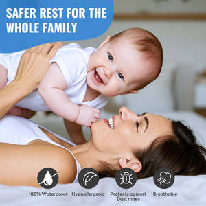 Pelindung Kasur & Penutup Kasur Anti Air & Bernapas, Putih, OEM Grosir - Product Image 4
