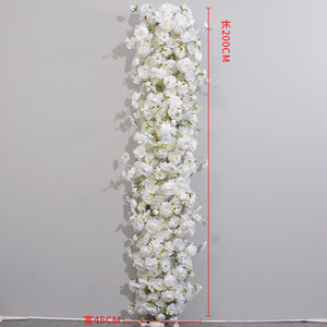 Camino de Mesa Floral Artificial Moderno de Seda, Decoración para Bodas y Fiestas, Arreglos de Alta Calidad, Color Blanco, 45cm X 200cm - Product Image 6