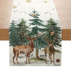 <b>Christmas</b> Runner 72X13 Inch Xmas <b>Tree</b> Gingerbread Man Snow Flake Seasonal Kitchen Dining <b>Table</b> Decoration for Home Party - Product Image 3