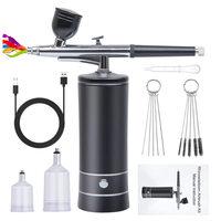 Kit Mini Aérographe Portable Sans Fil Rechargeable avec Compresseur pour Maquillage, Peinture et Nail Art, Machine à Aérographe pour Gâteaux