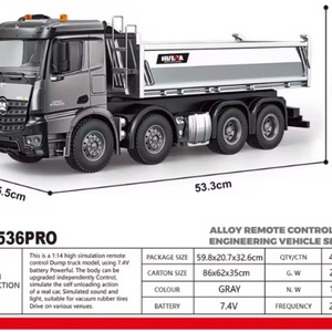 New Huina SJY-1536pro Alloy <b>Remote</b> <b>Control</b> 1:14 Full Proportion Wheel Heavy-Duty Engineering Dump <b>Truck</b> Mixer <b>Truck</b> Toy 12CH - Product Image 3